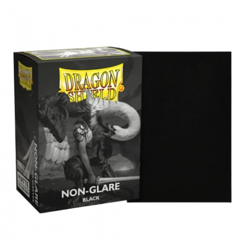 Protectii pentru carti (Sleeves) - Dragon Shield Sleeves Non-Glare Matte Black – Standard Size (100 buc)