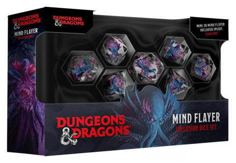 PRECOMENZI - Dungeons & Dragons Monsters Resin Inclusion Dice Set Mind Flayer (7)