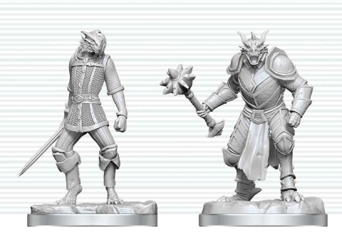 Dungeons & Dragons Nolzur's Marvelous Miniatures Unpainted Miniature Dragonborn Paladin & Dragonborn Squire 14 cm [1]