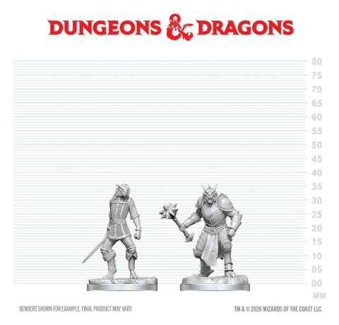 PRECOMENZI - Dungeons & Dragons Nolzur's Marvelous Miniatures Unpainted Miniature Dragonborn Paladin & Dragonborn Squire 14 cm