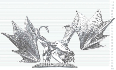 Dungeons & Dragons Nolzur's Marvelous Miniatures Unpainted Miniature Young Sapphire Dragon 20 cm [4]