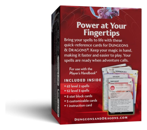 Games - Dungeons & Dragons RPG Reference Cards: Spells (Levels 2-3) *English Version*