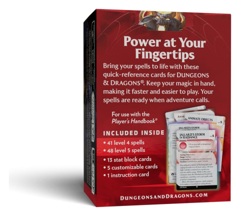 Games - Dungeons & Dragons RPG Reference Cards: Spells (Levels 4-5) *English Version*