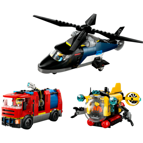 LEGO City Elicopter, Masina de Pompieri si Submarin Remix 60462 [8]