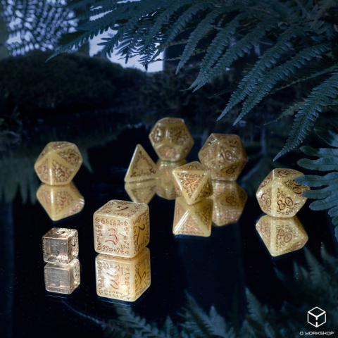 Elvish Jumbo Dice Set of 7 (Shimmering Beige & Copper) [4]