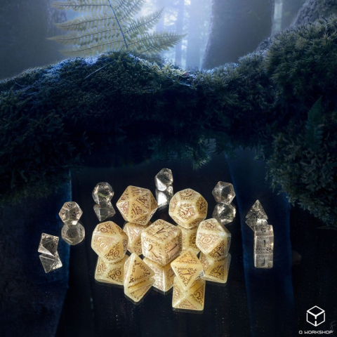 Elvish Jumbo Dice Set of 7 (Shimmering Beige & Copper) [2]