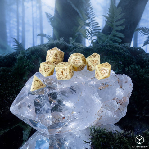 Elvish Jumbo Dice Set of 7 (Shimmering Beige & Copper) [6]