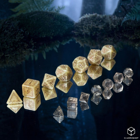Elvish Jumbo Dice Set of 7 (Shimmering Beige & Copper) [3]