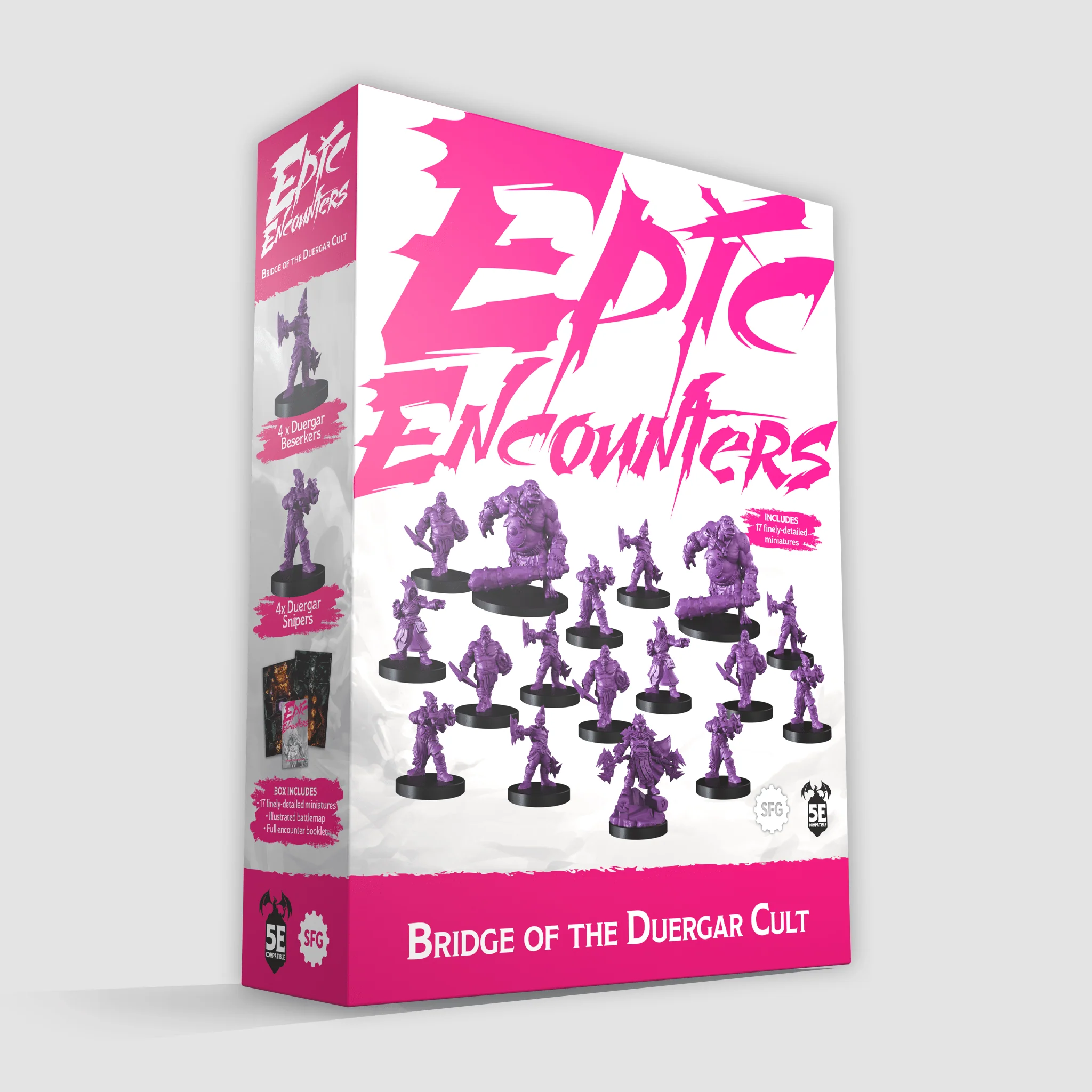 Extensii boardgames - Epic Encounters – Bridge of the Duergar Cult (Aventura 5E + 17 Miniaturi)
