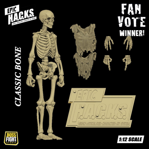 PRECOMENZI - Epic &nbsp;H.A.C.K.S. Action Figure 1/12 Skeleton Blank Classic Bone