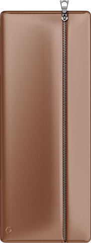 Stilouri, cerneala si accesorii - Etui piele cu fermoar - camel