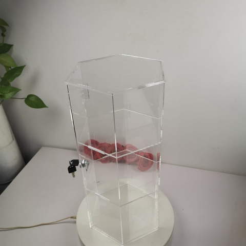 Evoretro 3-Tier Locking Acrylic Hexagon Display Tower [1]