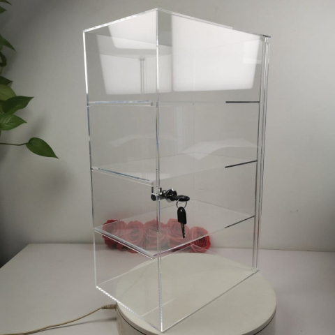 Evoretro 4-Tier Locking Acrylic Tiered Countertop Showcase Display Case [2]