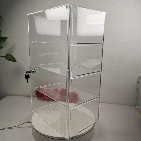 Evoretro 4-Tier Locking Acrylic Tiered Countertop Showcase Display Case [4]