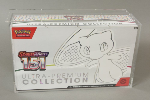 PRECOMENZI - Evoretro Acrylic Display Case for Pokemon 151 UPC Box and Mega Charizard X UPC Box 23 x 39 cm