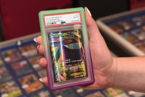 Depozitare si Protectie - Evoretro Bumper for PSA Graded Card Slab Gradient Green-Purple Glitter