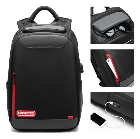 Fashion & Accessories - Evoretro HybridPro Travel Backpack Black
