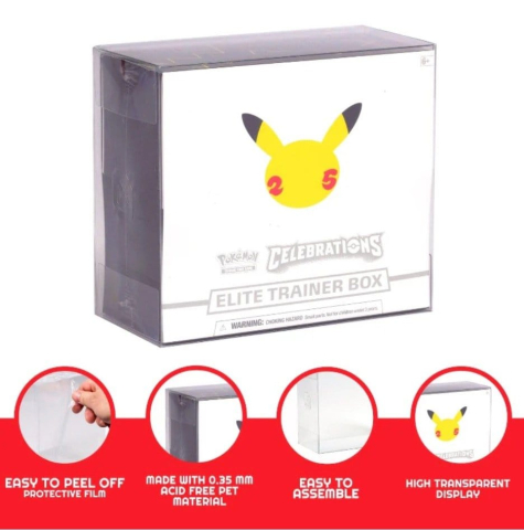PRECOMENZI - Evoretro PET Display Case Protector for Pokémon ETB (1-Pack)
