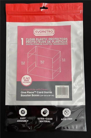 PRECOMENZI - Evoretro PET Protectors 1-Pack for One Piece Card Game Booster Boxes (OP-04 to OP-08) 12 x 6 x 15 cm