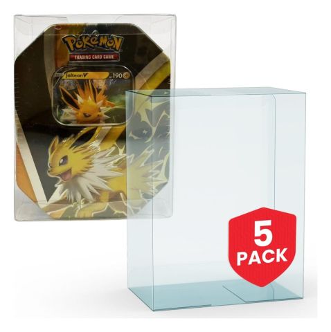 Evoretro PET Protectors 5-Pack for Pokémon Medium Tins 12x8x15cm [6]