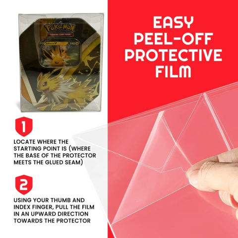 Evoretro PET Protectors 5-Pack for Pokémon Medium Tins 12x8x15cm [5]