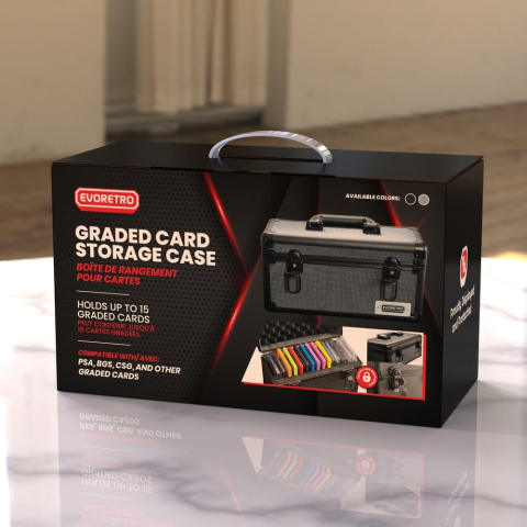 Evoretro Trading Card Storage Box for 15 Slabs Gray 33.9 x 13.4 cm [3]