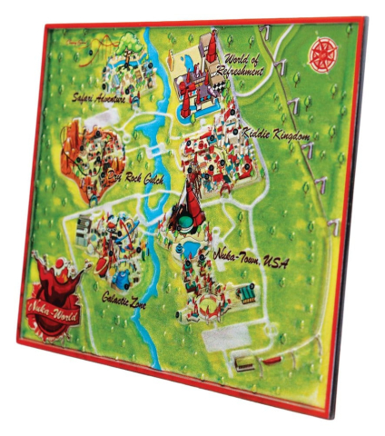 PRECOMENZI - Fallout Replica Metal Map Nuka-World Limited Edition 16 x 13 cm