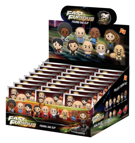 Fast & Furious 25th Anniversary 3D PVC Bag Clips Series 1 Blind Bag Display (24) [2]