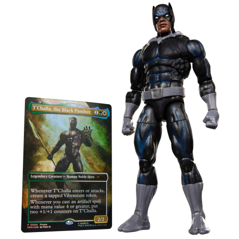 Black Panther Marvel Legends Hasbro - cutie, figurina, 8 accesorii si carte MTG foil [1]