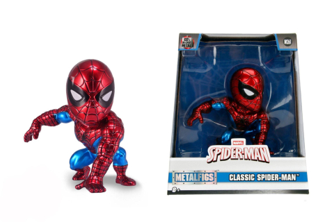 Noutati - Figurina metalica Marvel Classic Spider-Man MetalFigs 10 cm - Jada Toys