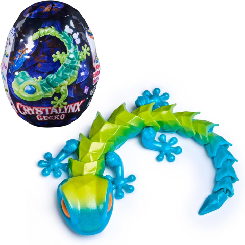 Jocuri si jucarii - Figurina surpriza Gecko CrystaLynx 22.8 cm articulata cu ou display