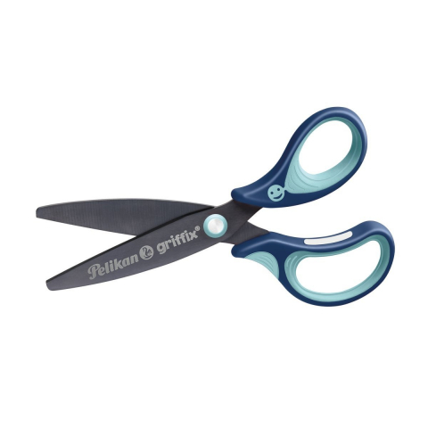 Reduceri - Foarfeca scolara griffix® – 14 cm, varf rotund, pentru dreptaci, lama titan, blister