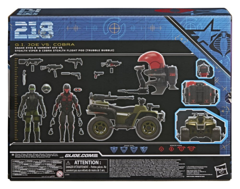 Jucarii - G.I. Joe Classified Series Action Figure & Vehicle Set Snake Eyes & Varmint ATV vs. Stealth Viper & Cobra Stealth Flight Pod (Trubble Bubble) 15 cm