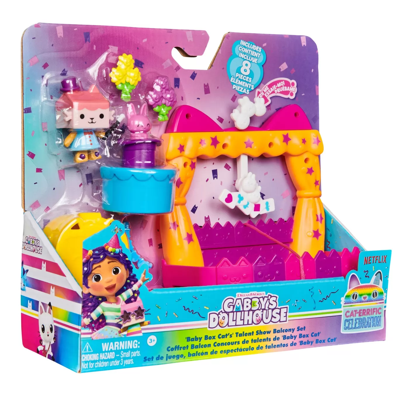 Jocuri si jucarii - Gabby’s Dollhouse Balcon Talent Show Set cu Panda Mat