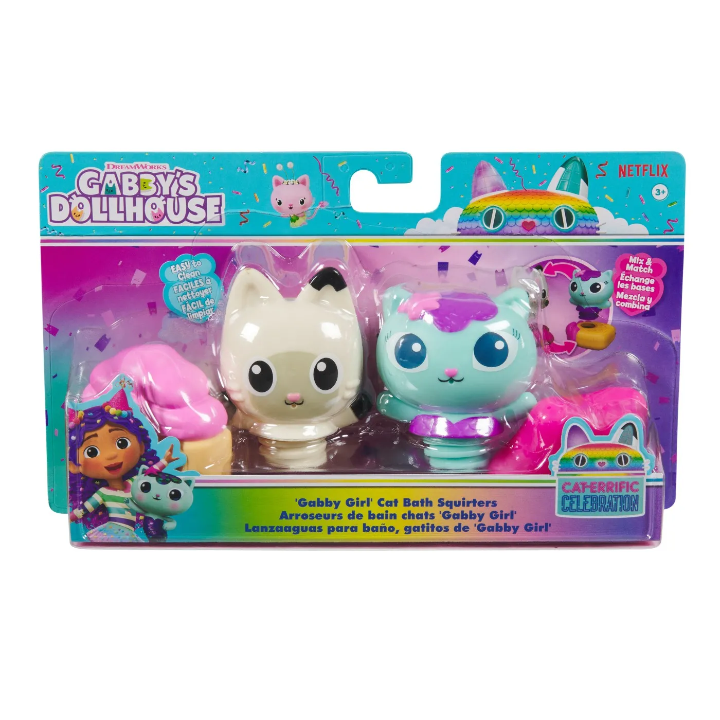 Jocuri si jucarii - Gabby’s Dollhouse Set Jucarii Baie Mercat si Pandy Paws