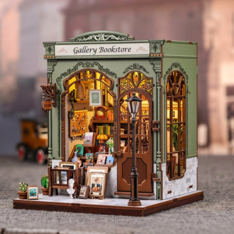 Gallery Bookstore - DIY Miniature House Kit cu LED [5]