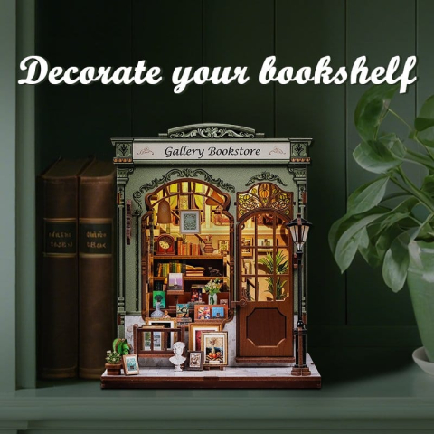 Gallery Bookstore - DIY Miniature House Kit cu LED [2]