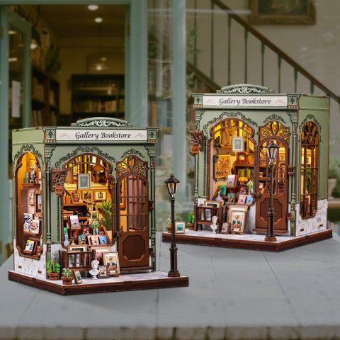 Gallery Bookstore - DIY Miniature House Kit cu LED [7]