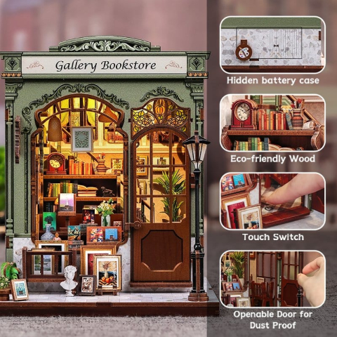 Gallery Bookstore - DIY Miniature House Kit cu LED [3]