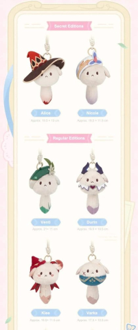 PRECOMENZI - Genshin Impact Plush Figures Tea Party Companion Dodoco Blind Box 17-20 cm Display (9)