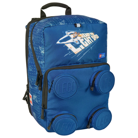 Ghiozdane si rechizite - Ghiozdan LEGO Petersen – Model Clasic cu Baza Rigida si Elemente Reflectorizante