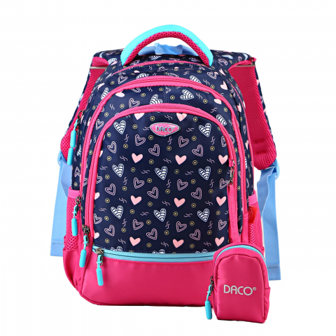 Rechizite, Creativitate, Hobby - Ghiozdan Scoala Girl DACO 38 cm – Model Inimioare
