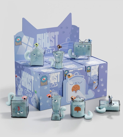 Ghost Cat Mini Figures S1 6 cm Blind Box Display (6) [6]