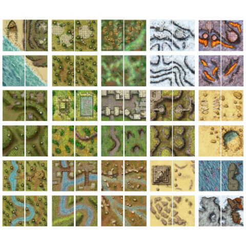 Giant Book of Battle Mats: Wilds, Wrecks & Ruins – Carte harti RPG [1]