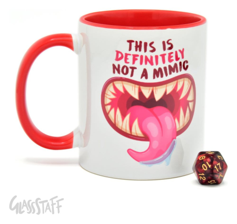 Glassstaff Gift Set Mug & Dice D20 Not a Mimic [3]