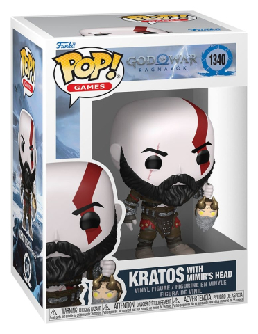 PRECOMENZI - God of War Ragnarök POP! Games Vinyl Figure Kratos w/Mimir's Head 9 cm