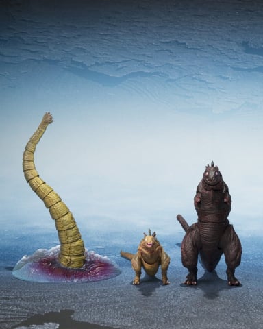 PRECOMENZI - Godzilla 2016 S.H.MonsterArts Action Figures 3-Pack The Second Form, Thrid Form, Giant Unidentified Creature Set