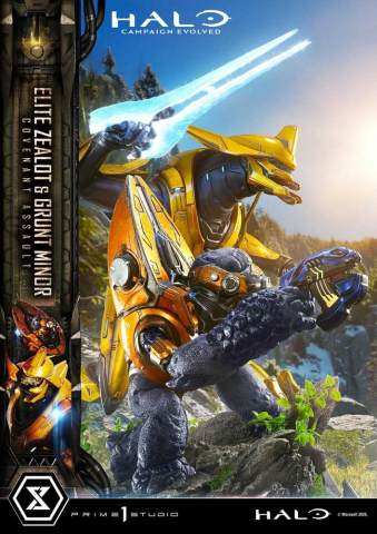 Halo: Campaign Evolved Ultimate Premium Masterline Series Statue 1/4 Elite Zealot & Grunt Minor: Covenant Assault 81 cm [17]