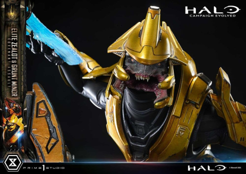 Halo: Campaign Evolved Ultimate Premium Masterline Series Statue 1/4 Elite Zealot & Grunt Minor: Covenant Assault 81 cm [13]