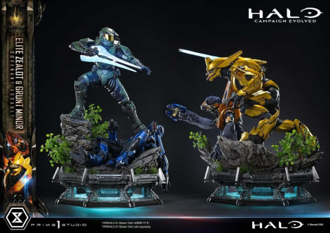Halo: Campaign Evolved Ultimate Premium Masterline Series Statue 1/4 Elite Zealot & Grunt Minor: Covenant Assault 81 cm [16]